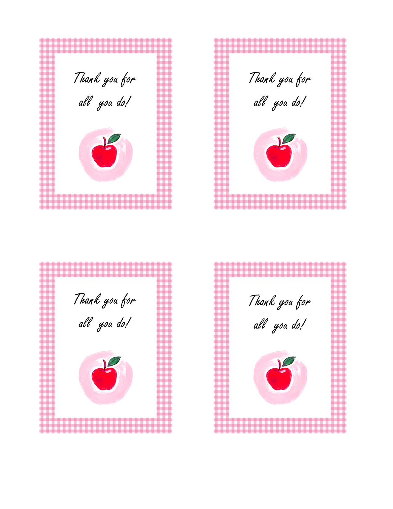 Printable Teacher Thank you Tag