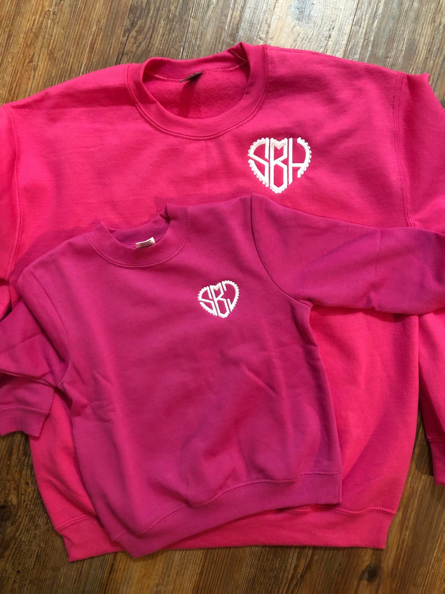 Heart Monogram Shirts - Adult