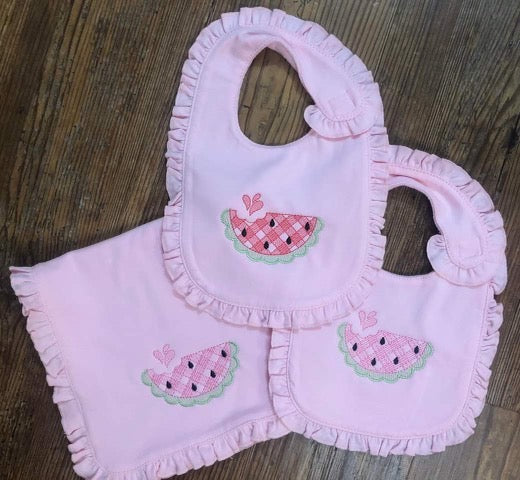 Watermelon Ruffle Bib