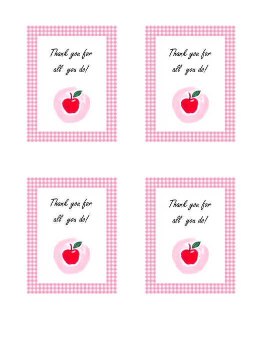 Printable Teacher Thank you Tag