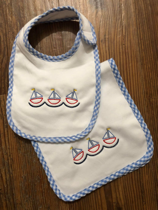 Sailboat Bib Set