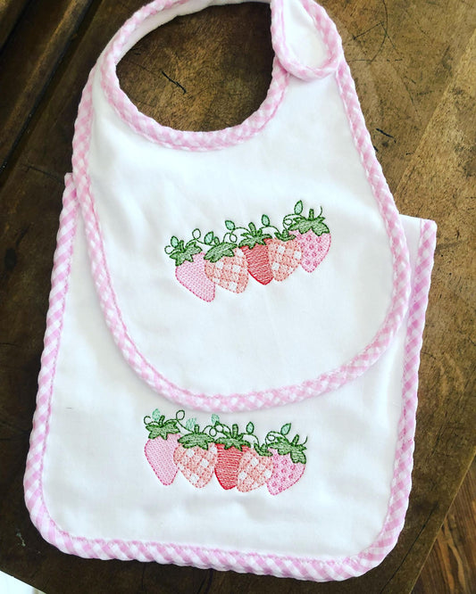 Strawberry Bib Set