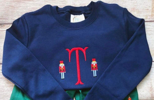 Nutcrackers with Single Monogram Long-Sleeve Shirt or Sweatshirt